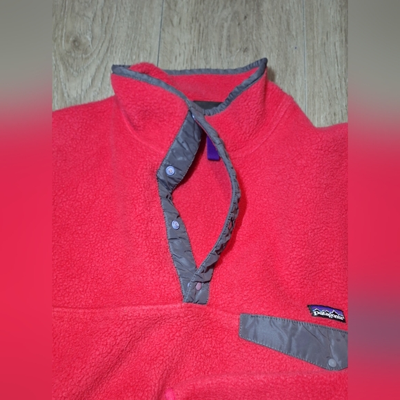 Vintage Patagonia Synchilla Snap T Sweater Red & Grey Made in USA Men's X SMALL - Picture 6 of 8
